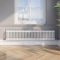 Park Lane Traditional Colosseum Double Bar Column Radiator White 300 x 1460mm