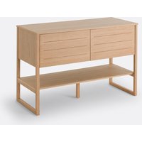 Niya L120cm Acacia & Oak Veneer Double Sink Vanity Unit