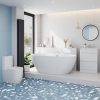 Affine Bordeaux Bathroom Suite with 1500mm Freestanding Bath, Toilet & Vanity Unit