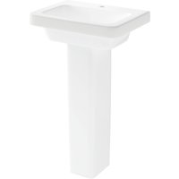 Bathrooms From TP White Vitreous China Petteril Basin to Go Basin & Pedestal, 550x835x420mm