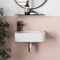 Affine Fluted Wall Hung Basin Gloss White - 446 x 265mm