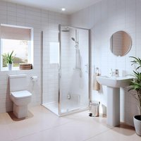 Amelie Bathroom Suite with Luxura Pivot Enclosure & Tray - 760mm