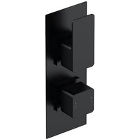 Aquari Quadro Concealed Thermostatic Shower Valve - Black, Twin Outlet