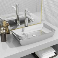 Alexandria Rectnagular Countertop Basin Without Waste 710mm Wide 1TH - Silver