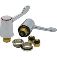 4 Trade 1/2in Lever Basin/Sink Tap Heads Chrome Plated