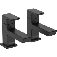 Bristan Cobalt Basin Pillar Taps - Black
