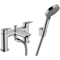 Hansgrohe Logis 2-hole rim mounted bath mixer with diverter valve & Vernis Blend hand shower Vario - Chrome - 71438000