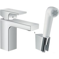 Hansgrohe Vernis Shape Single lever basin mixer 100 with bidet spray & shower hose 160cm - Chrome - 71216000
