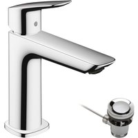 Hansgrohe Logis Single lever basin mixer 110 Fine CoolStart with pop-up waste set - Chrome - 71254000