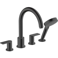Hansgrohe Vernis Shape 4-hole rim mounted bath mixer- Matt Black - 71459670