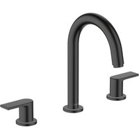 Hansgrohe Vernis Shape 3-hole basin mixer with pop-up waste set - Matt Black - 71563670
