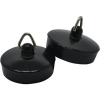 4Trade 1-1/2in Black Basin Plug (Pack of 2)